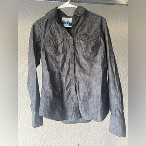 Columbia Charcoal Long Sleeve Shirt Button Down Size M